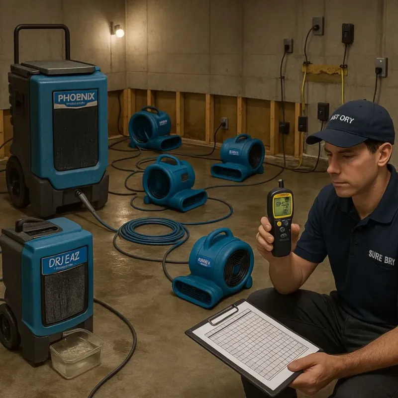 Structural Drying and Dehumidification process in Los Banos, CA